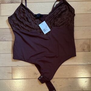 Brown Lace Bodysuit